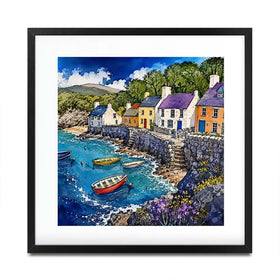 Village Harbour Square Framed Art Print Village Harbour Square Framed Art Print wall art product David Alexander Elder