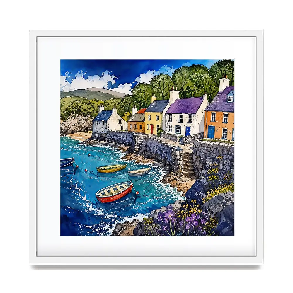 Village Harbour Square Framed Art Print Village Harbour Square Framed Art Print wall art product David Alexander Elder