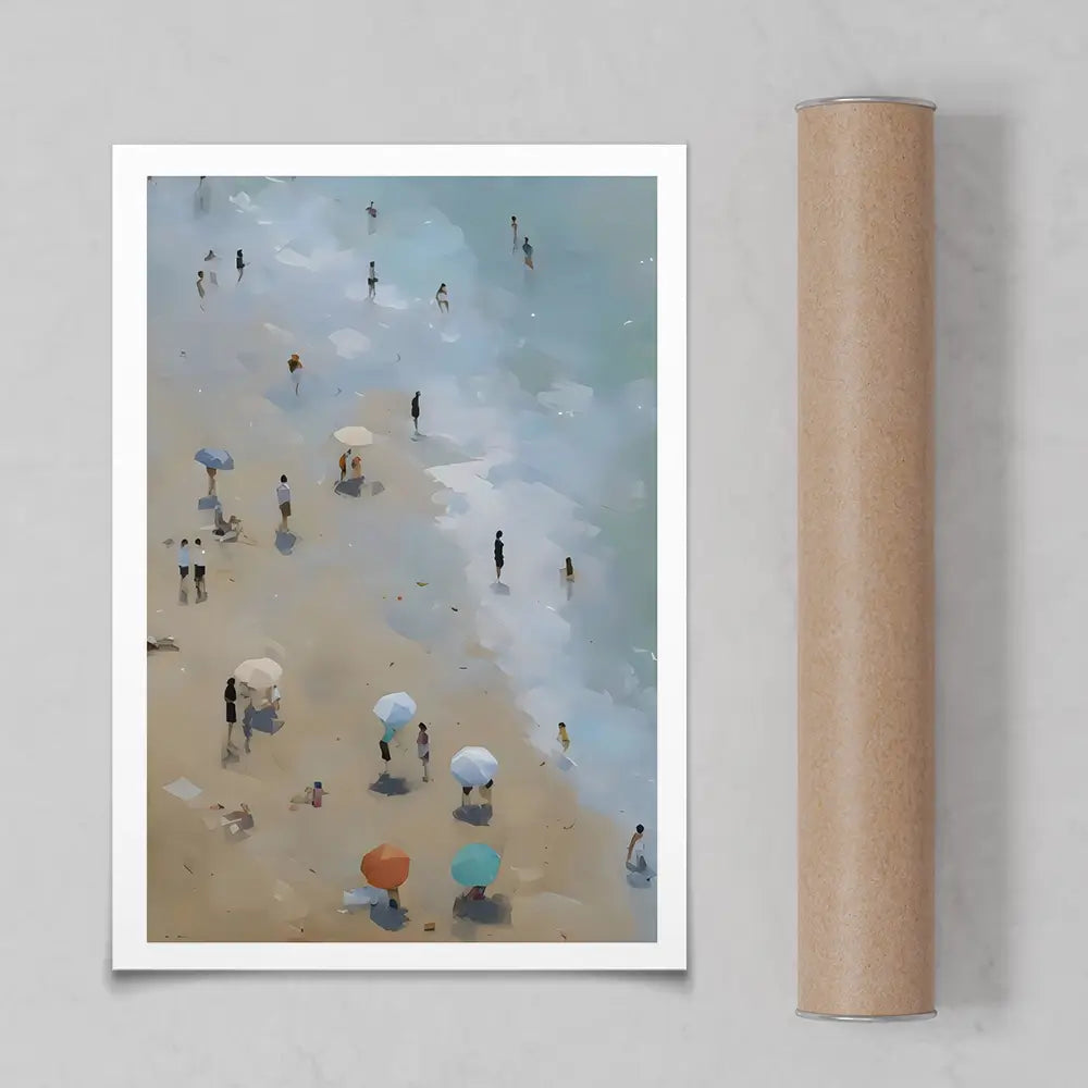 Vintage Beach Umbrellas Art Print Vintage Beach Umbrellas Art Print wall art product Arlington Prints - Independent