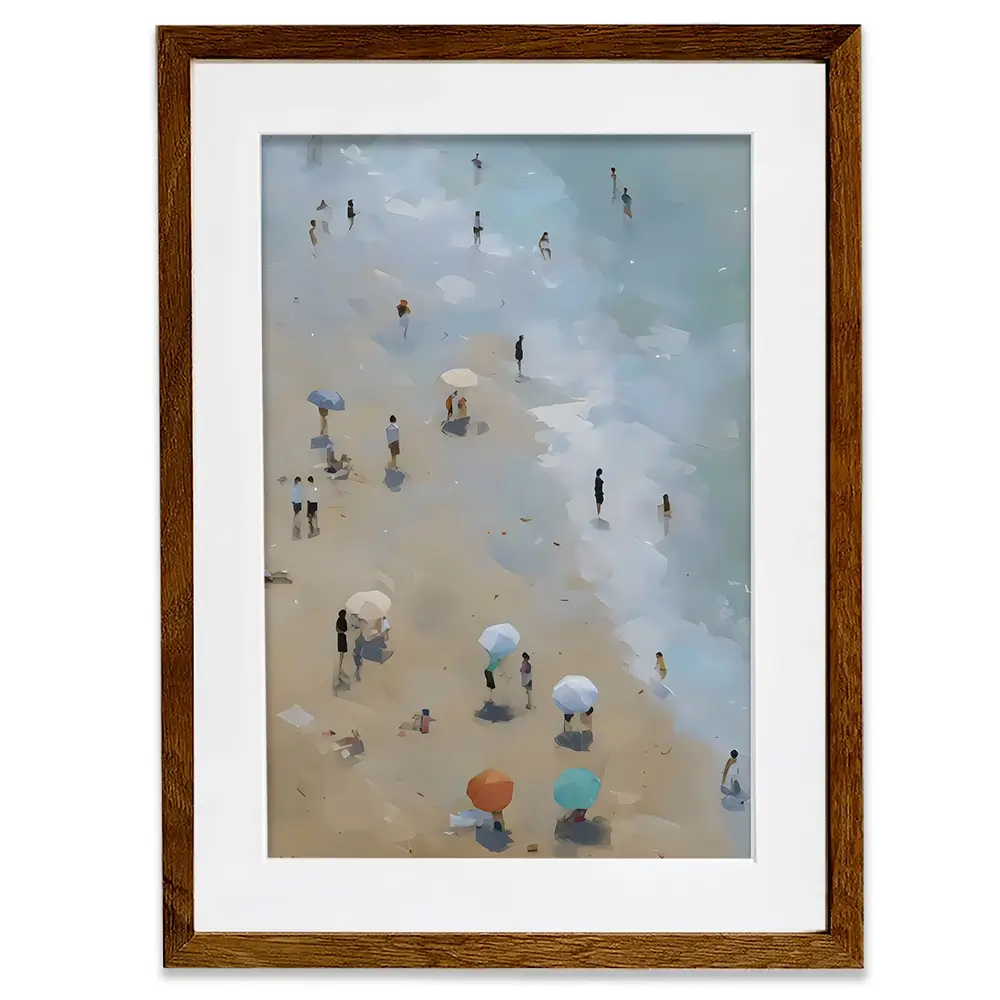 Vintage Beach Umbrellas Framed Art Print Vintage Beach Umbrellas Framed Art Print wall art product Arlington Prints - Independent