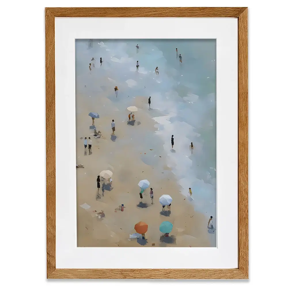 Vintage Beach Umbrellas Framed Art Print Vintage Beach Umbrellas Framed Art Print wall art product Arlington Prints - Independent