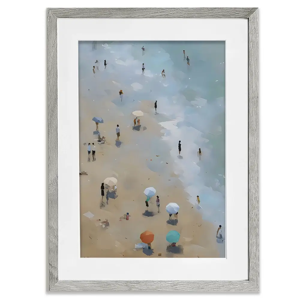 Vintage Beach Umbrellas Framed Art Print Vintage Beach Umbrellas Framed Art Print wall art product Arlington Prints - Independent