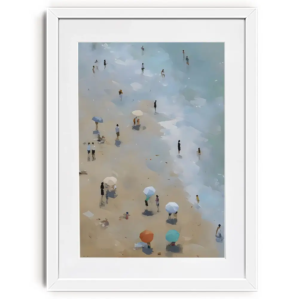 Vintage Beach Umbrellas Framed Art Print Vintage Beach Umbrellas Framed Art Print wall art product Arlington Prints - Independent