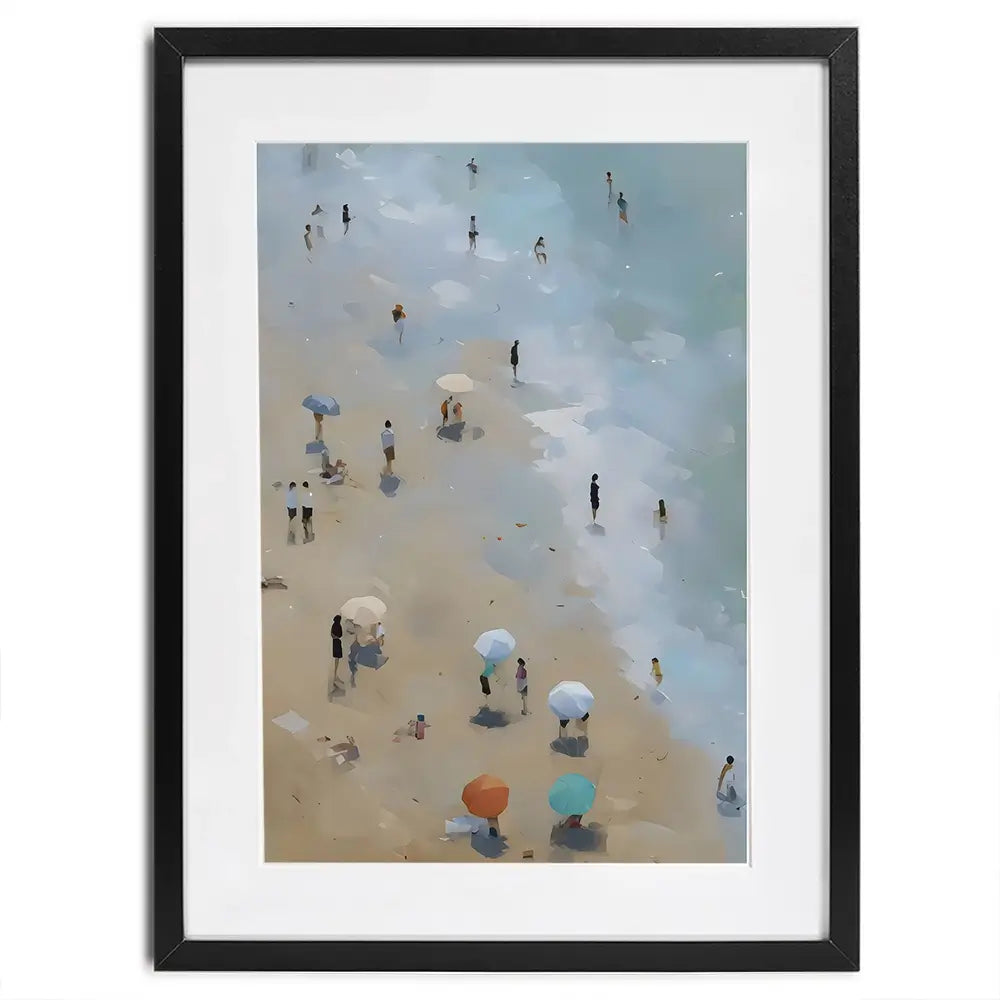Vintage Beach Umbrellas Framed Art Print Vintage Beach Umbrellas Framed Art Print wall art product Arlington Prints - Independent