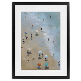 Vintage Beach Umbrellas Framed Art Print Vintage Beach Umbrellas Framed Art Print wall art product Arlington Prints - Independent