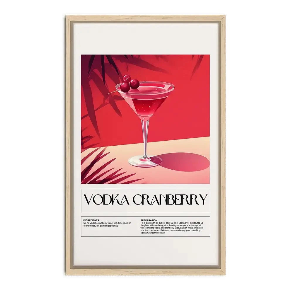 Vodka Cranberry Recipe Canvas Print Vodka Cranberry Recipe Canvas Print wall art product Art Print Shop