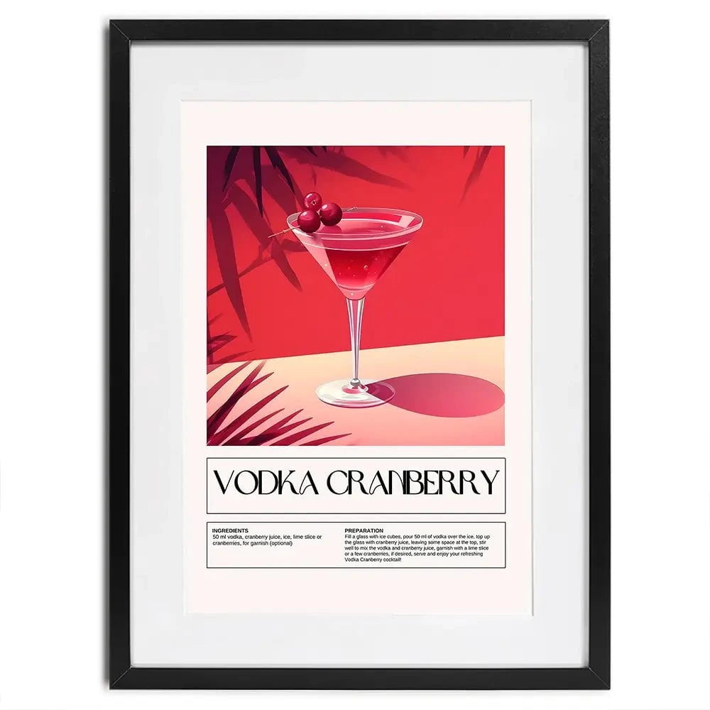 Vodka Cranberry Recipe Framed Art Print Vodka Cranberry Recipe Framed Art Print wall art product Art Print Shop