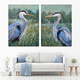 Wading Herons Duo Canvas Print Wading Herons Duo Canvas Print wall art product Tim O'Toole