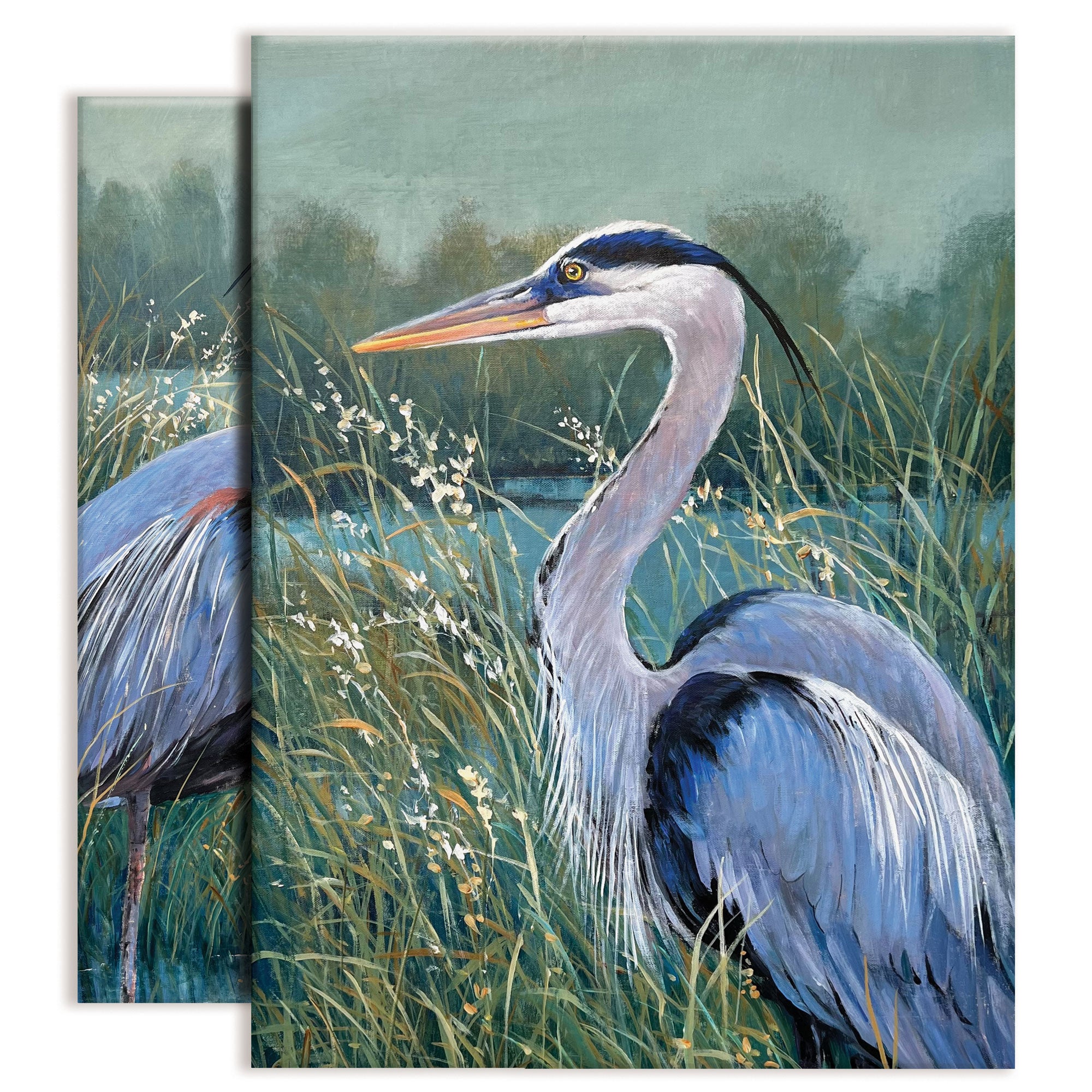 Wading Herons Duo Canvas Print Wading Herons Duo Canvas Print wall art product Tim O'Toole