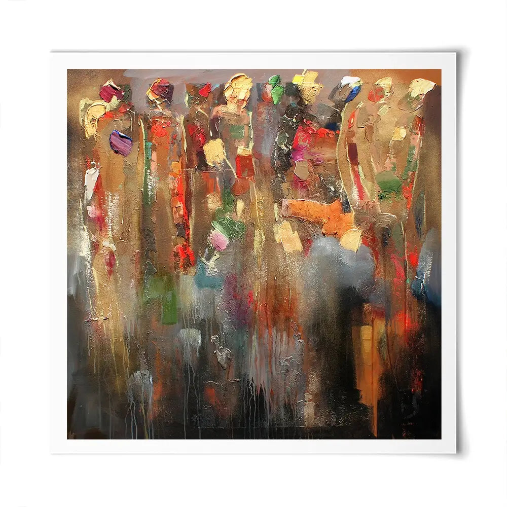 Warm Connected People Square Art Print Warm Connected People Square Art Print wall art product Studio Paint-Ing