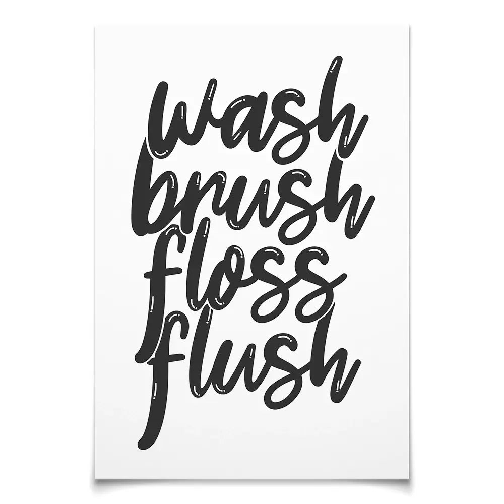 Wash Brush Floss Flush Art Print Wash Brush Floss Flush Art Print wall art product MihneaKK / Shutterstock