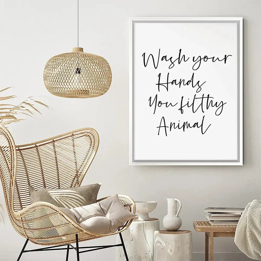 Wash Your Hands You Filthy Animal Canvas Print Wash Your Hands You Filthy Animal Canvas Print wall art product K Lyon