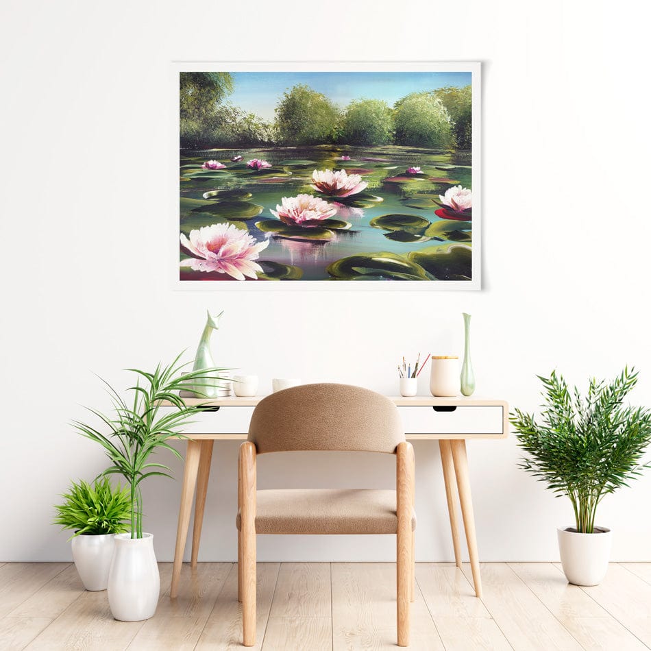 Water Lily Pond Art Print wall art product / Shutterstock
