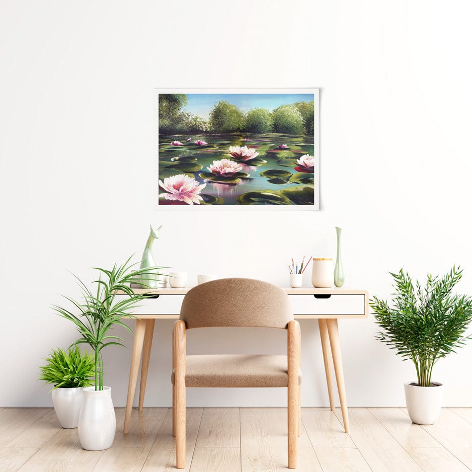 Water Lily Pond Art Print wall art product / Shutterstock