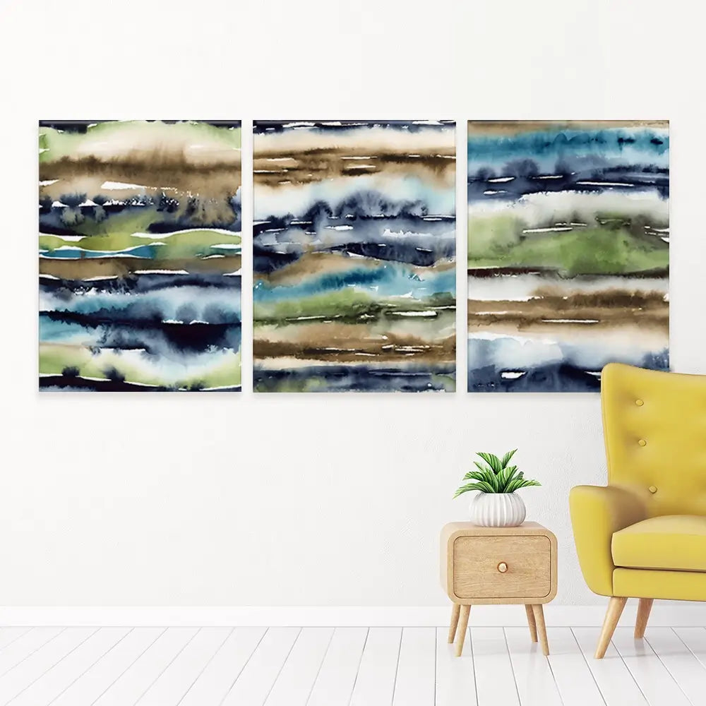 Watercolour Blur Trio Canvas Print Watercolour Blur Trio Canvas Print wall art product Lisa Nohren - Independent