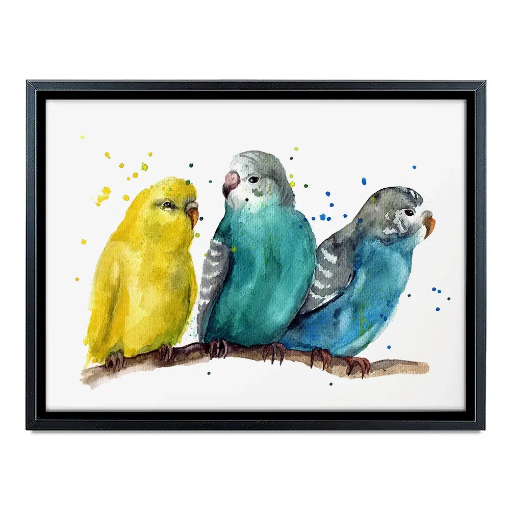 Watercolour Budgies Canvas Print Watercolour Budgies Canvas Print wall art product Tatyana Komtsyan / Shutterstock