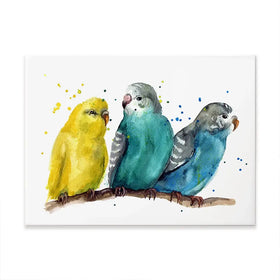 Watercolour Budgies Canvas Print Watercolour Budgies Canvas Print wall art product Tatyana Komtsyan / Shutterstock