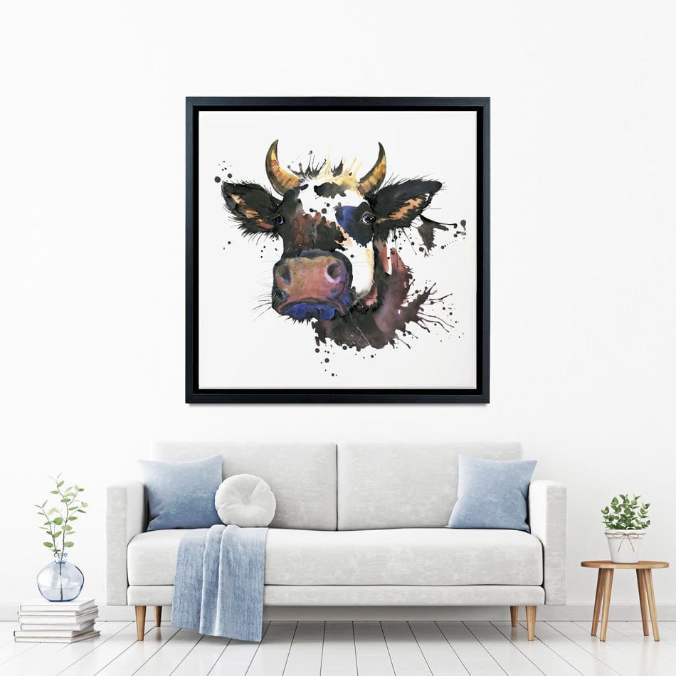 Watercolour Cow Square Canvas Print wall art product Faenkova Elena / Shutterstock