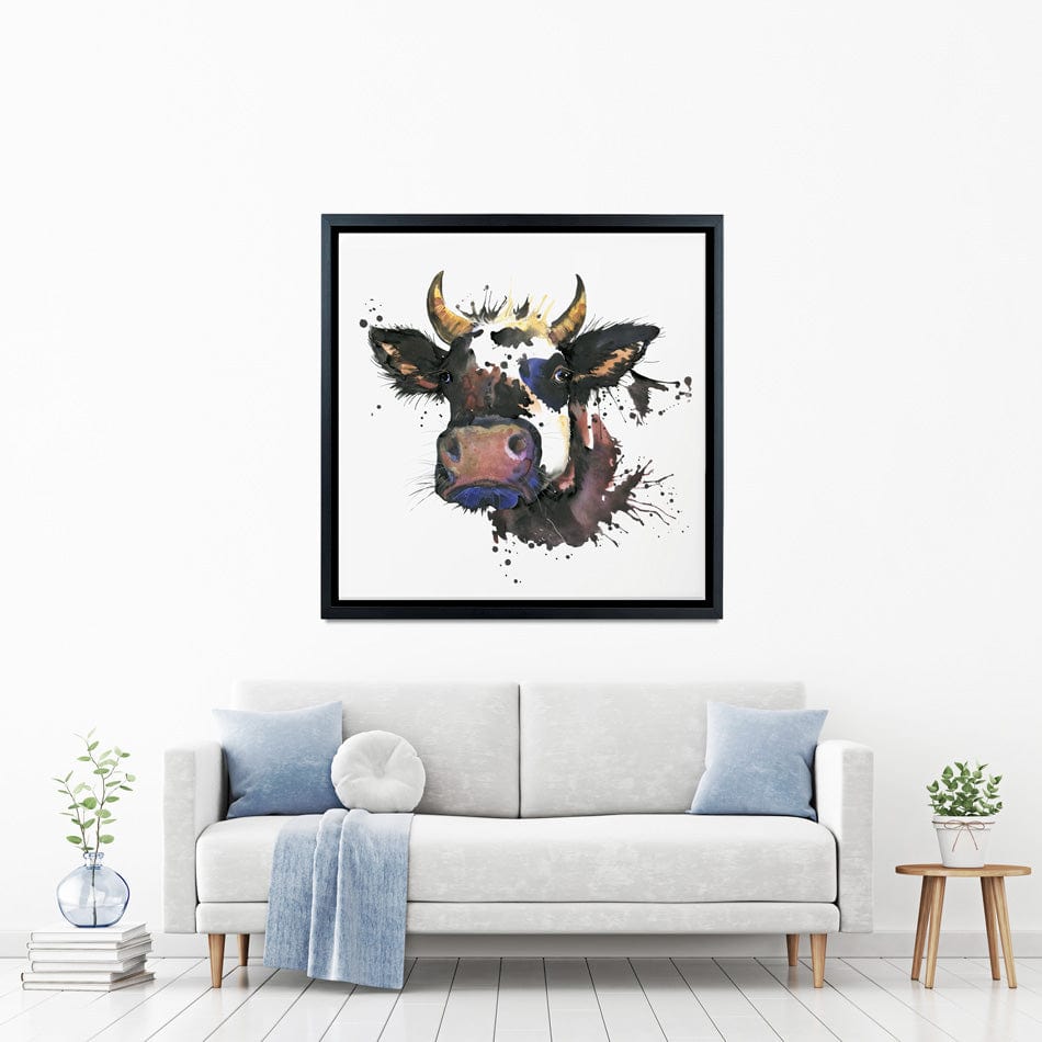 Watercolour Cow Square Canvas Print wall art product Faenkova Elena / Shutterstock