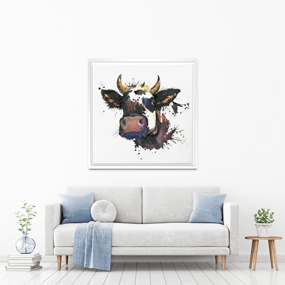 Watercolour Cow Square Canvas Print wall art product Faenkova Elena / Shutterstock