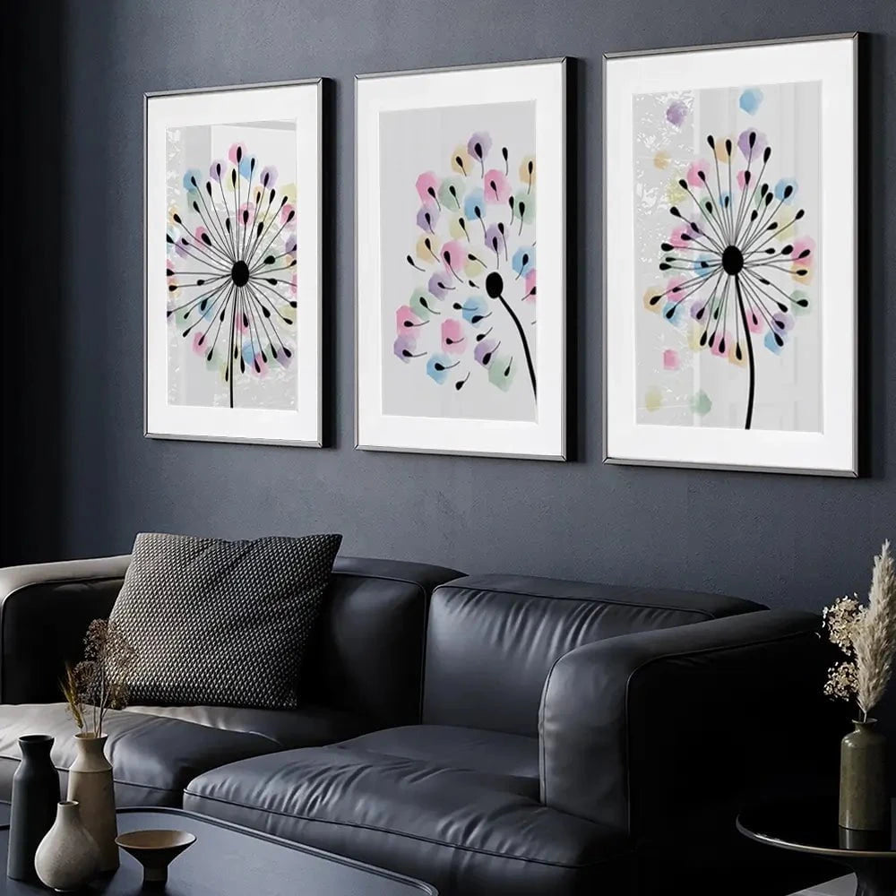 Watercolour Dandelion Seeds Framed Art Print Trio Watercolour Dandelion Seeds Framed Art Print Trio wall art product TWINS DESIGN STUDIO / Shutterstock