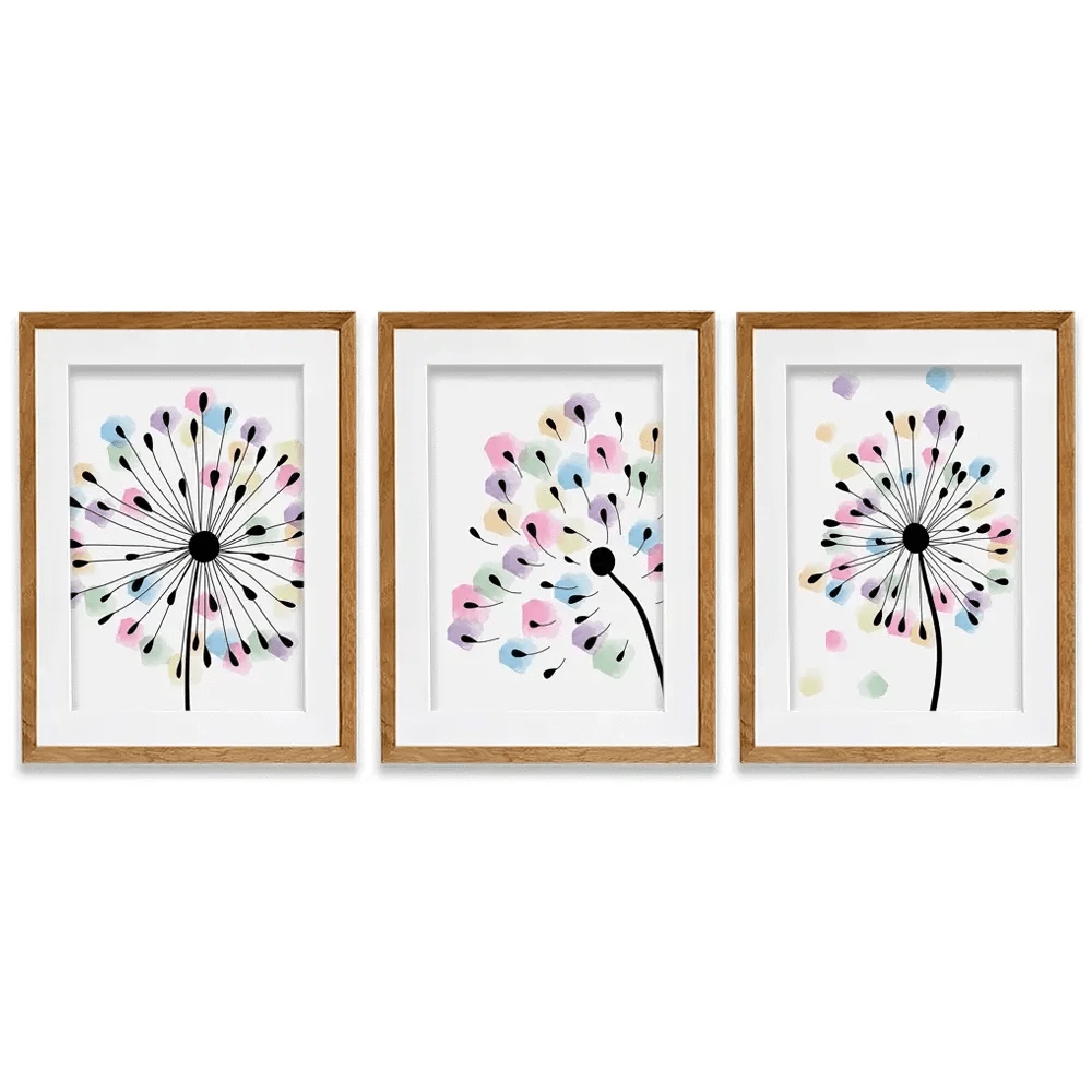 Watercolour Dandelion Seeds Framed Art Print Trio Watercolour Dandelion Seeds Framed Art Print Trio wall art product TWINS DESIGN STUDIO / Shutterstock