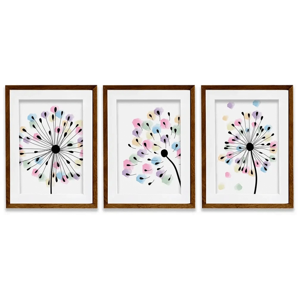 Watercolour Dandelion Seeds Framed Art Print Trio Watercolour Dandelion Seeds Framed Art Print Trio wall art product TWINS DESIGN STUDIO / Shutterstock