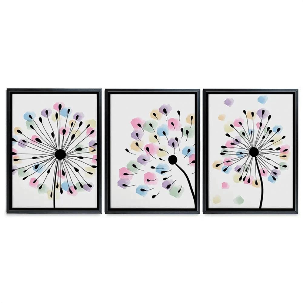 Watercolour Dandelion Seeds Trio Canvas Print Watercolour Dandelion Seeds Trio Canvas Print wall art product TWINS DESIGN STUDIO / Shutterstock