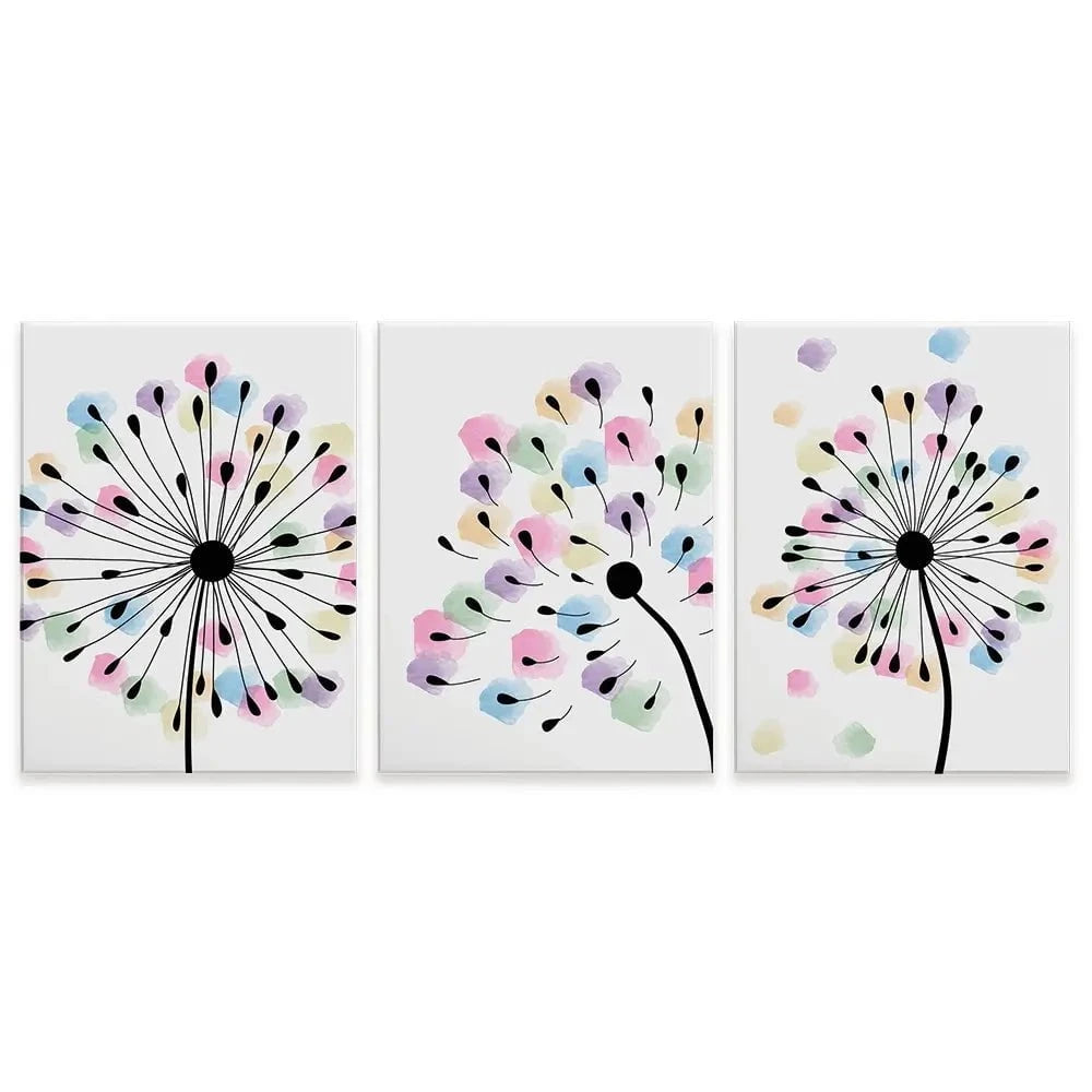 Watercolour Dandelion Seeds Trio Canvas Print Watercolour Dandelion Seeds Trio Canvas Print wall art product TWINS DESIGN STUDIO / Shutterstock