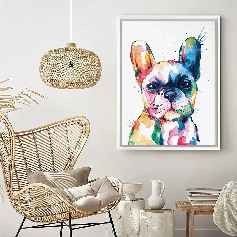 Watercolour Frenchie Canvas Print Watercolour Frenchie Canvas Print wall art product Yuli_ya / Shutterstock