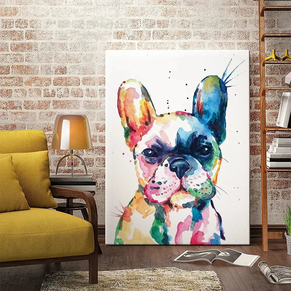 Watercolour Frenchie Canvas Print Watercolour Frenchie Canvas Print wall art product Yuli_ya / Shutterstock