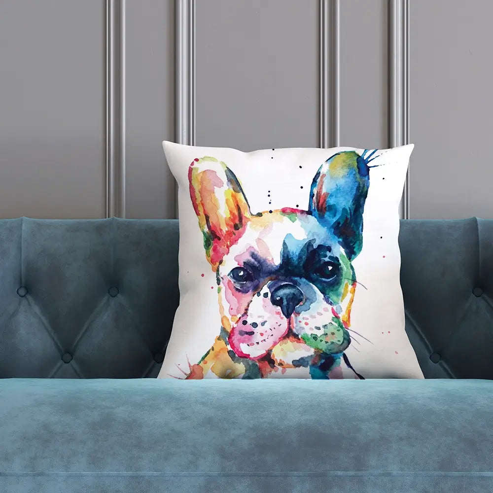 Watercolour Frenchie Cushion Watercolour Frenchie Cushion wall art product Art Print Shop