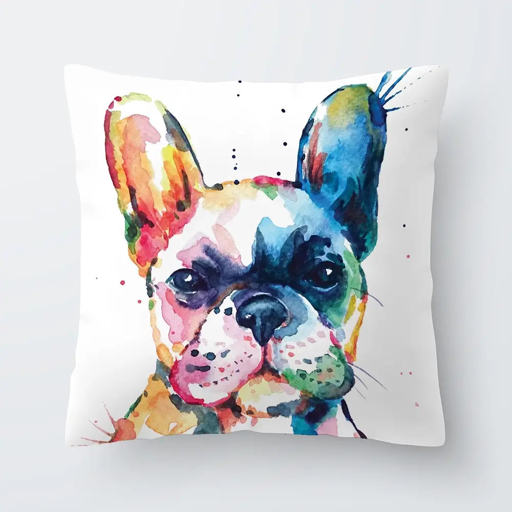 Watercolour Frenchie Cushion Watercolour Frenchie Cushion wall art product Art Print Shop