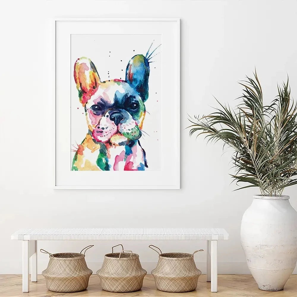 Watercolour Frenchie Framed Art Print Watercolour Frenchie Framed Art Print wall art product Yuli_ya / Shutterstock