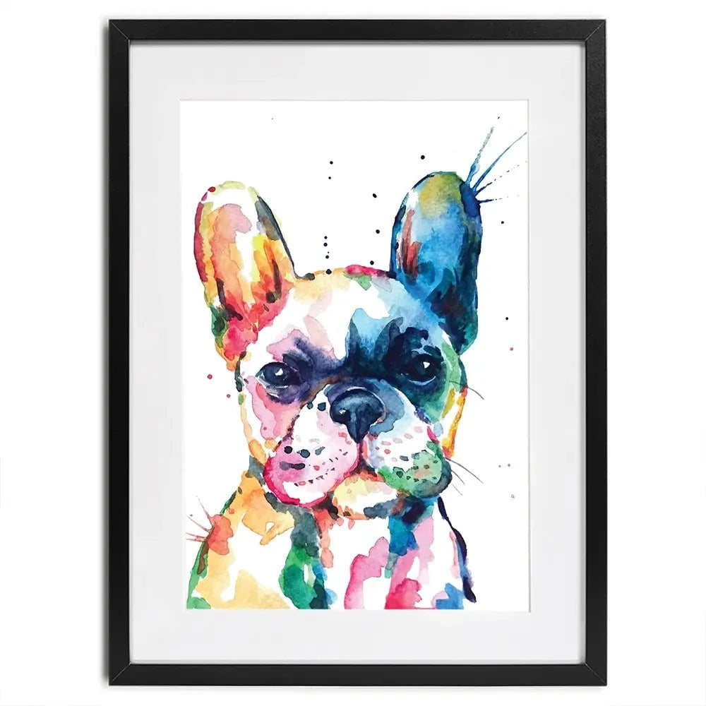 Watercolour Frenchie Framed Art Print Watercolour Frenchie Framed Art Print wall art product Yuli_ya / Shutterstock