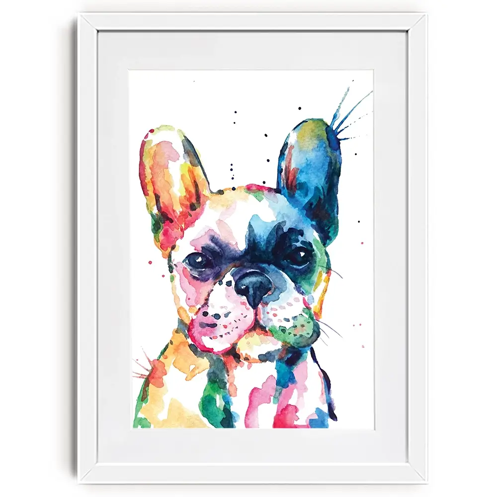 Watercolour Frenchie Framed Art Print Watercolour Frenchie Framed Art Print wall art product Yuli_ya / Shutterstock