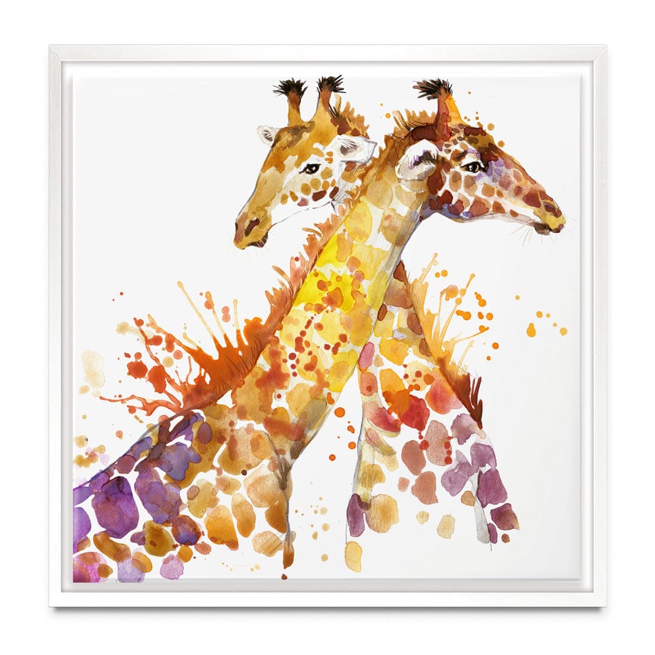 Watercolour Giraffes Square Canvas Print wall art product Faenkova Elena / Shutterstock