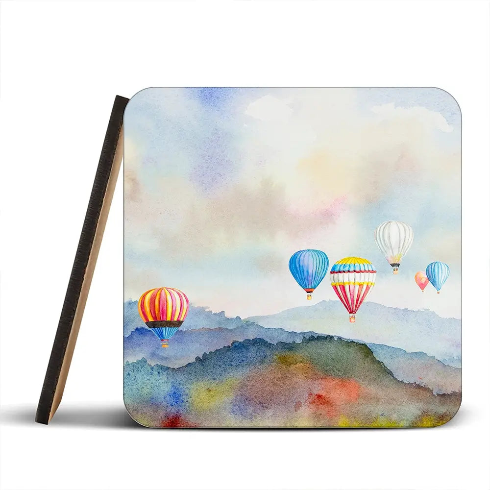 Watercolour Hot Air Balloons Coaster Set Watercolour Hot Air Balloons Coaster Set wall art product Painterstock / Shutterstock