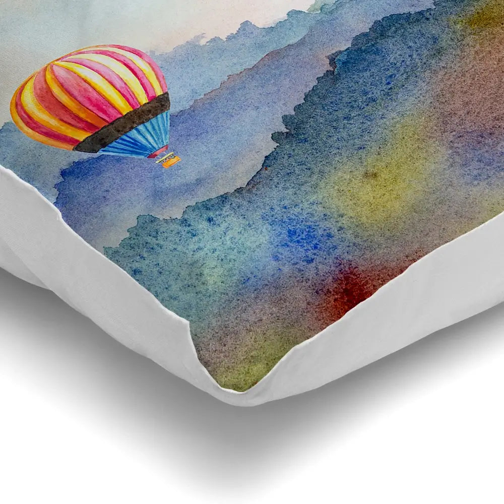 Watercolour Hot Air Balloons Cushion Watercolour Hot Air Balloons Cushion wall art product Painterstock / Shutterstock