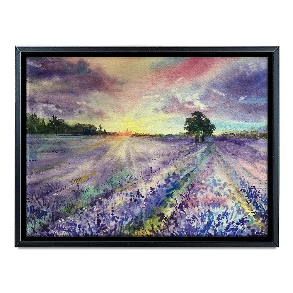 Watercolour Lavender Field Canvas Print Watercolour Lavender Field Canvas Print wall art product EL_Art / Shutterstock