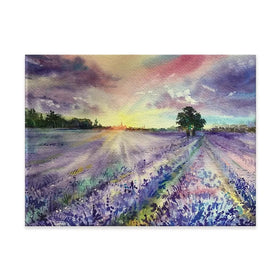 Watercolour Lavender Field Canvas Print Watercolour Lavender Field Canvas Print wall art product EL_Art / Shutterstock
