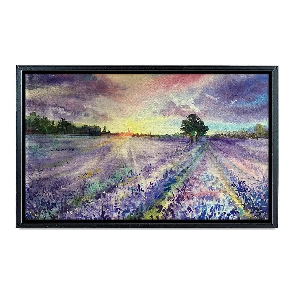 Watercolour Lavender Field Canvas Print Watercolour Lavender Field Canvas Print wall art product EL_Art / Shutterstock