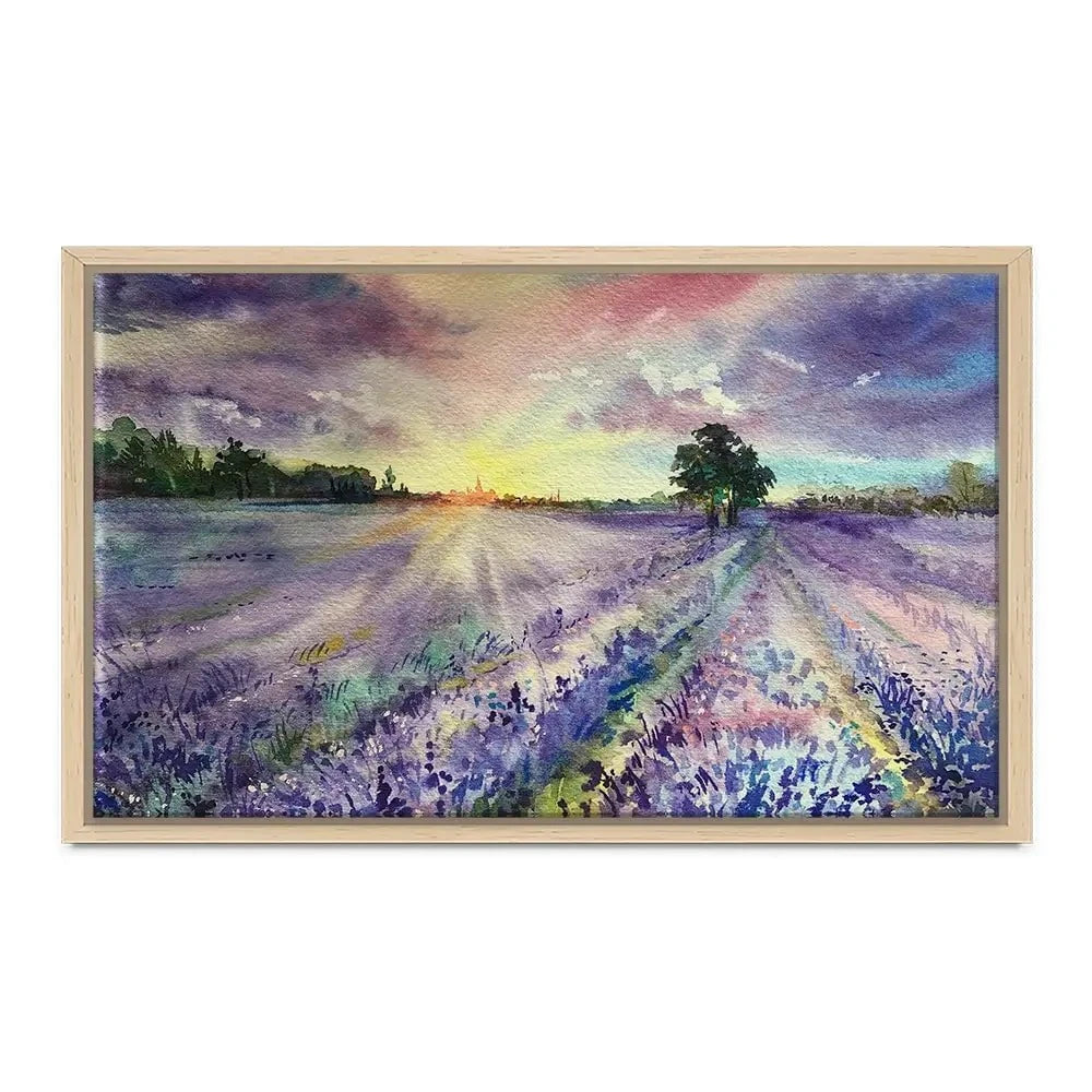 Watercolour Lavender Field Canvas Print Watercolour Lavender Field Canvas Print wall art product EL_Art / Shutterstock