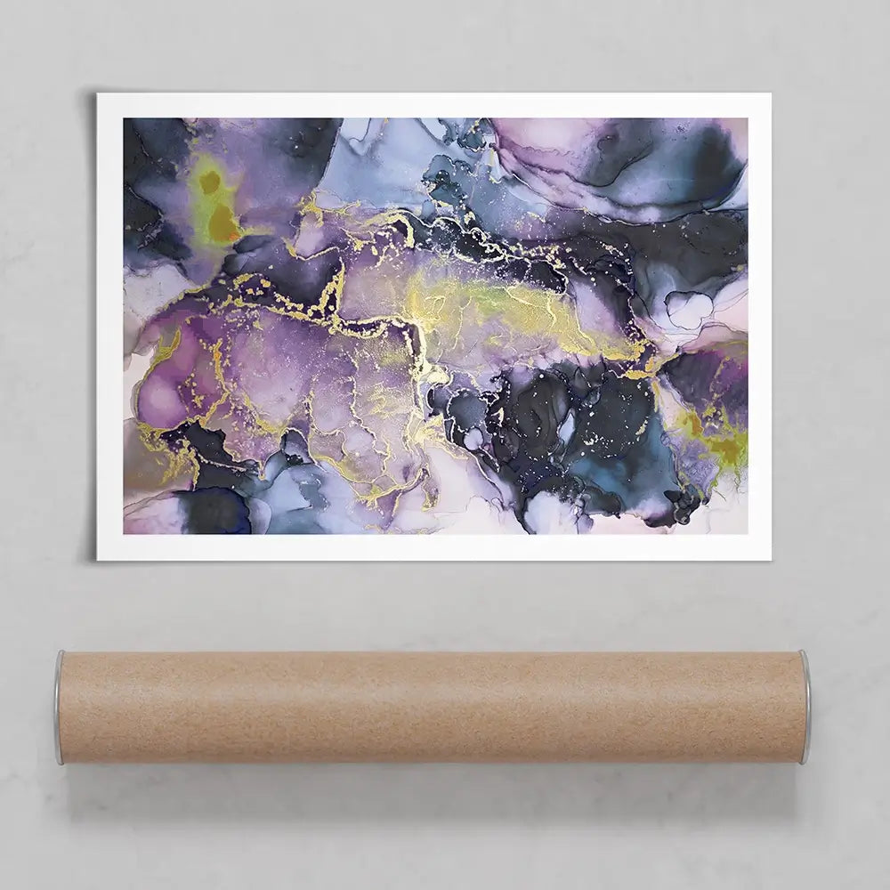 Watercolour Marble Purple Blend Art Print Watercolour Marble Purple Blend Art Print wall art product Seamless Watercolor / Shutterstock