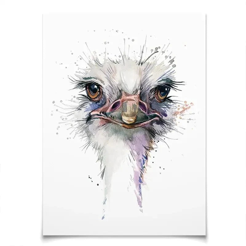 Watercolour Ostrich Art Print Watercolour Ostrich Art Print wall art product Faenkova Elena / Shutterstock