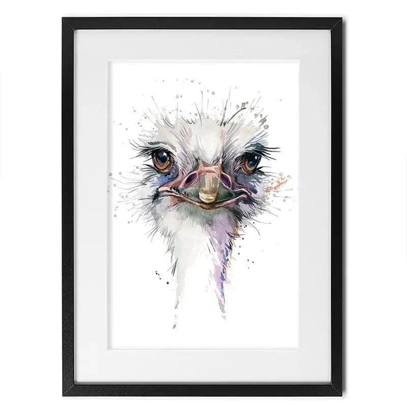 Watercolour Ostrich Framed Art Print Watercolour Ostrich Framed Art Print wall art product Faenkova Elena / Shutterstock