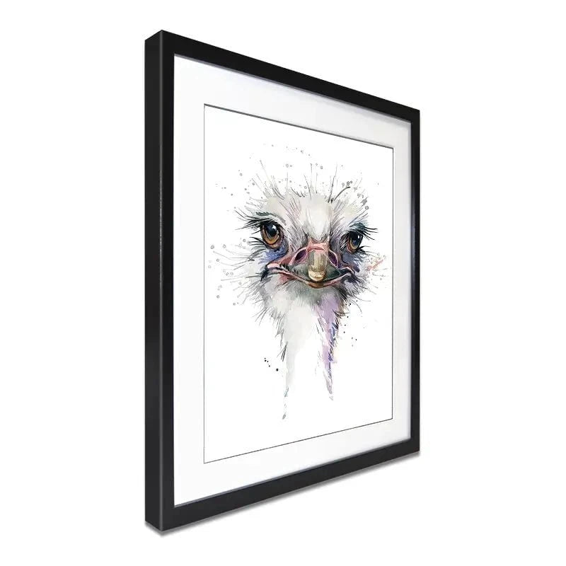 Watercolour Ostrich Framed Art Print Watercolour Ostrich Framed Art Print wall art product Faenkova Elena / Shutterstock