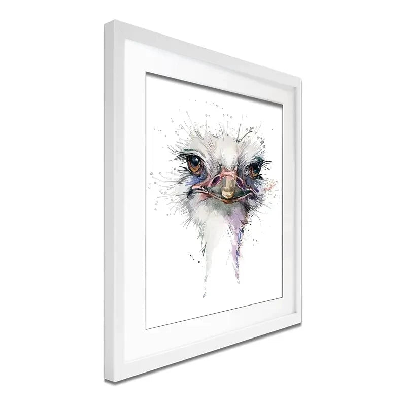 Watercolour Ostrich Framed Art Print Watercolour Ostrich Framed Art Print wall art product Faenkova Elena / Shutterstock