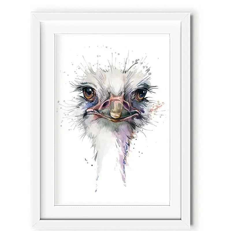 Watercolour Ostrich Framed Art Print Watercolour Ostrich Framed Art Print wall art product Faenkova Elena / Shutterstock