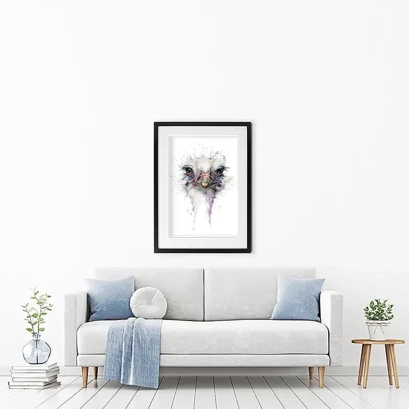 Watercolour Ostrich Framed Art Print Watercolour Ostrich Framed Art Print wall art product Faenkova Elena / Shutterstock